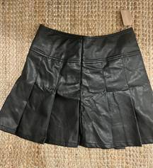 Pleather Pleated Skirt