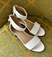 White heeled sandals