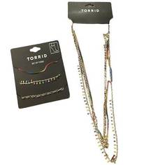 Torrid NEW colorful boho set of anklets and 3 layer painted charm necklace