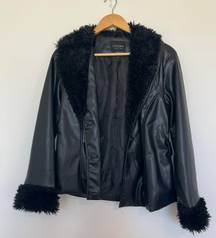 Black Leather Jacket With Fur