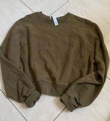 Reebok Cropped Crewneck Top Green Size L