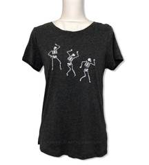 C&C California NWT  Dancing Skeletons Heather Grey T-Shirt Tee Top New Halloween