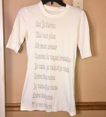 Romp Boutique Je Taime French Short Sleeve Shirt Cream XS