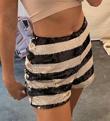 Striped Sequin Shorts