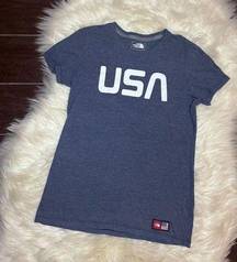 The North Face  slim fit heathered blue USA t shirt sz small