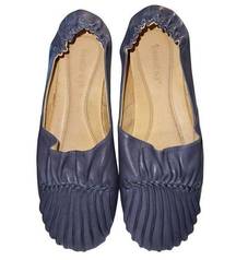 CHOCOLAT BLU Shoes Women 11 Wide Pintuck Leather Flats Lavender New With Box