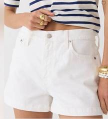 J Crew High-rise A-line denim short in white wash