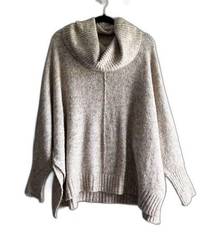 Ruby Moon Wool Blend Oversized Sweater Chunky Cowl Oatmeal - Medium