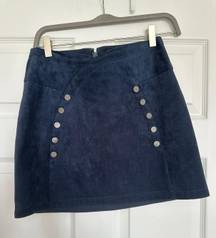 Navy Suede Skirt