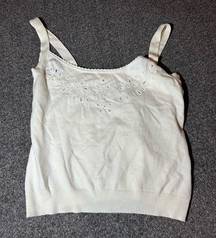 Valentino White Y2K Tank Top Size Small