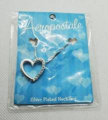 NWT Aeropostale Silver Plated Heart Necklace