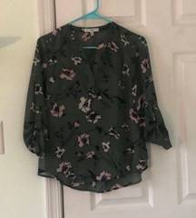 Green Floral Office Shirt