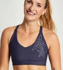 SOUL by SOULCYCLE M Take the Plunge Blue Strappy Sports Bra