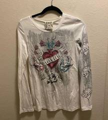 NWOT long sleeve Vocal embellished true love shirt