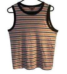 Pre Owned Women’s Eddie Bauer Sleeveless Blouse Tank Top Striped Sz XL