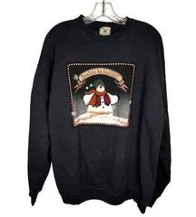 Lee Vintage  Holiday Christmas Black Sweatshirt