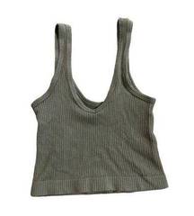 UO Out From Under Drew Seamless Ribbed Bra Top size small army green