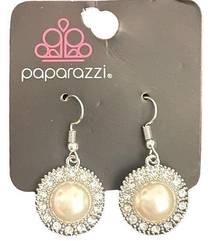 Circle pearl studded dangle earrings