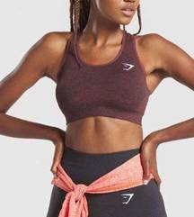 Gymshark Vital Seamless Sports Bra - brown Marl, size M