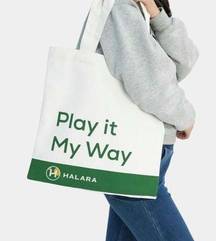 Halara That TikTok Brand Cream Green Play it My Way Tote Bag NEW