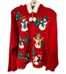 Vintage Victoria Jones Zip Cardigan Christmas Sweater