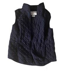 Vintage Van Heusen Women’s Large Zip Up Black Light Weight Quilted Vest