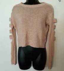 Serendipity pink glitter open sleeve sweater