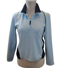 Champion  Athletic Pullover Long Sleeve‎ Neck Zip Up Blue Women's Medium