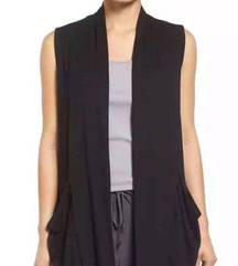 Eileen Fisher S Petite Black Sleeveless Vest