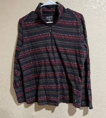 Woolrich Tanya striped 1/4 zip turtleneck sweater