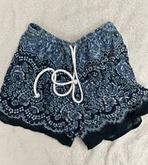 Mexicali Blues Patterned Blue Flowy Shorts