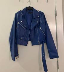 Blue Leather Jacket