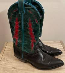 Vintage Code West Rare Lightning Leather Cowgirl boots