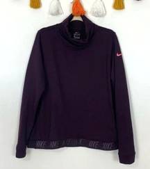 Nike  Dri Fit Cowl Neck Sweatshirt Size Large Plum Purple Athletic Athleisure