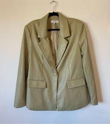 WeWoreWhat Oversized Faux Leather Blazer in Oat XS