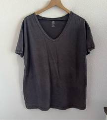 Aerie  Real Soft Oversized Gray Tee T-Shirt Slouchy V Neck Small