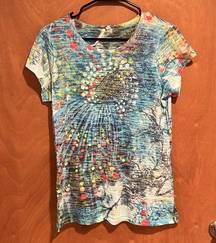 Amazing Peacock Tye Dye Shirt size medium