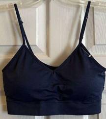 Abound Navy Blue V-Neck Sports Bra Size Large