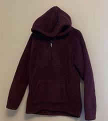 PINK - Victoria's Secret PINK 3/4 Zip Sherpa jacket. Maroon Size Medium.