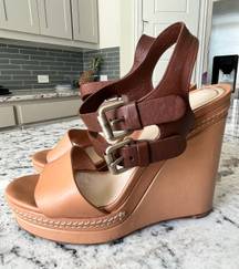 Leather Wedge Sandals