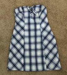 strapless gingham dress NWT