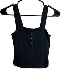 Abercrombie & Fitch  - Black Button Front Crop Top Tank - Sz. S