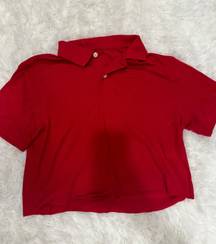 Cropped Red Polo