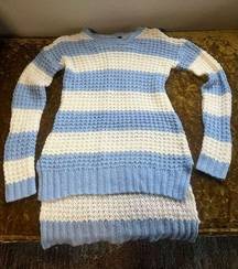 Rue 21  Womens Sweater Size S Long Sleeve Top Blue and White Knit Shirt