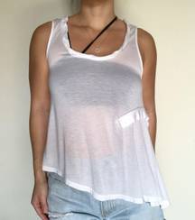 women’s white asymmetric tank top IT 36 US XXS XS