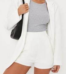 NEW Missguided White Coord High Waisted Tailored Shorts Size 4