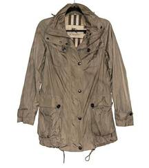 BURBERRY LONDON Rain Hooded Nylon Trench Coat Jacket SMALL