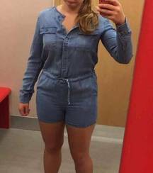 Denim Long Sleeve Romper