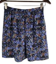 Piazza Sempione silk mini skirt printed berries lined brown and purple size 4