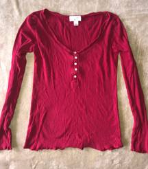 Loft Henley Long Sleeve Top